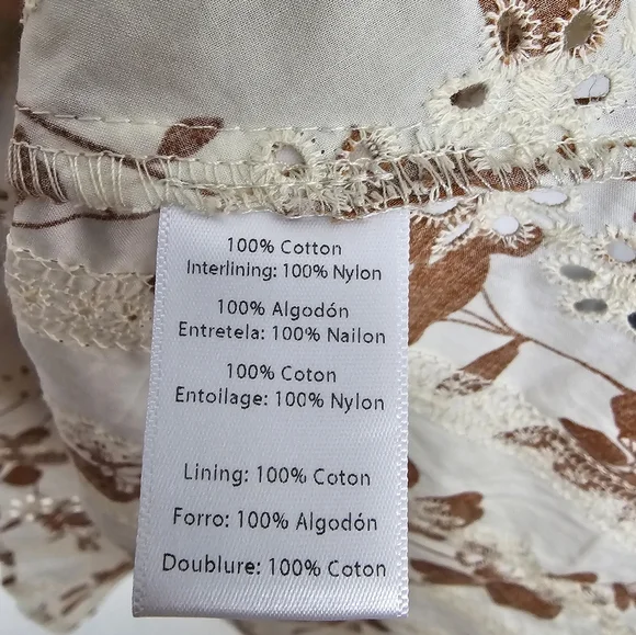 Autum Adiegbo Ilona Dress Brown White Cutout Floral New With Tags Size 2 - Picture 8 of 10